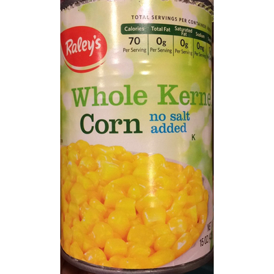 Whole Kernel Corn, No Salt Added