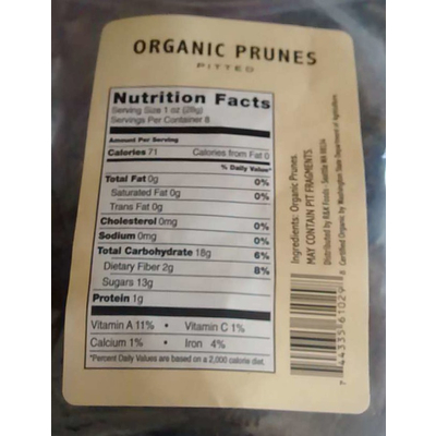 Organic Prunes, Pitted