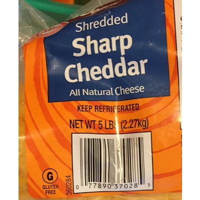 All Natural Cheese, Sharp Cheddar, Shredded