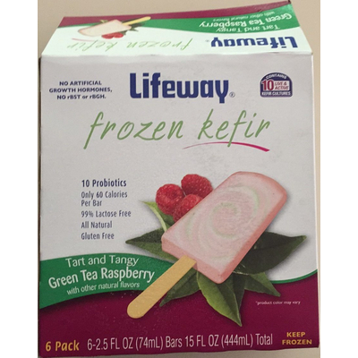 Green Tea Raspberry Frozen Kefir Bars