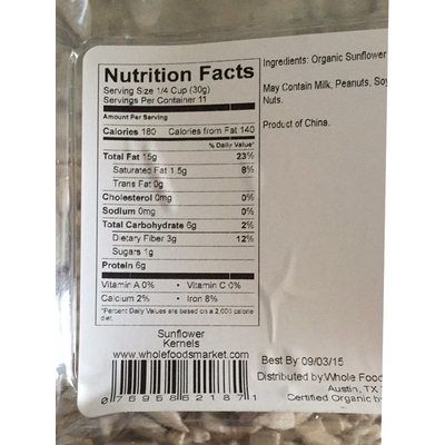 Sunflower Kernels