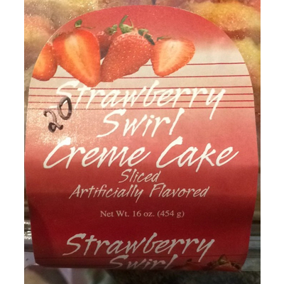 Strawberry Swirl Creme Cake