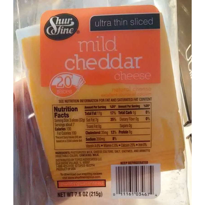 Ultra Thin Sliced Cheese, Mild Cheddar