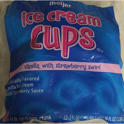 Ice Cream Cups, Vanilla with Strawberry Swirl