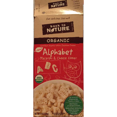 Organic Macaroni & Cheese, Alphabet