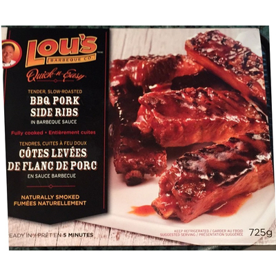 Carbs in Lou's Barbecue Co. Quick n Easy, BBQ Pork Side Ribs | Carb Manager