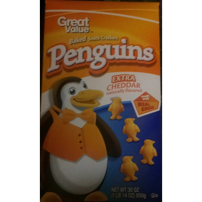 Penguins Baked Snack Crackers, Extra Cheddar