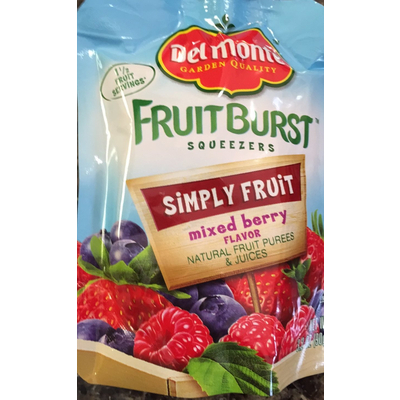 Fruit Burst Squeezers, Simply Fruit, Mixed Berry Flavor