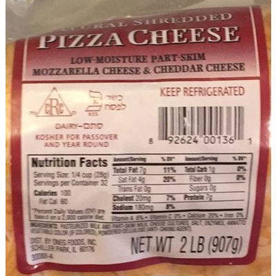 Shredded Cheese, Pizza
