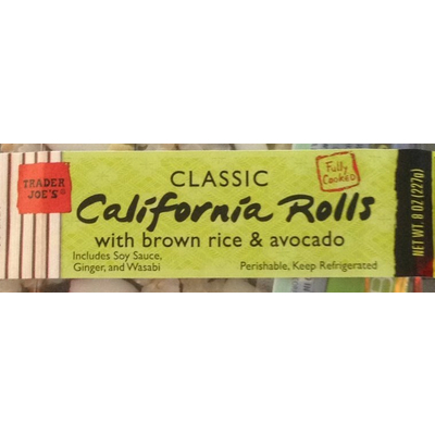 Classic California Rolls, with Brown Rice & Avocado