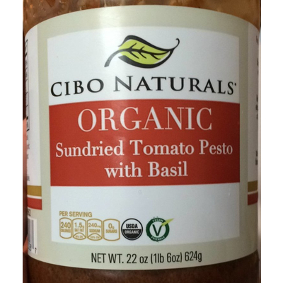Calories In Sundried Tomato Pesto With Basil From Cibo Naturals