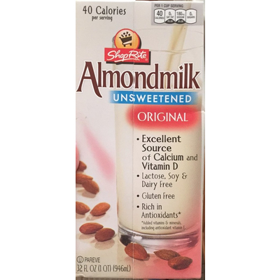 Almondmilk, Unsweetened