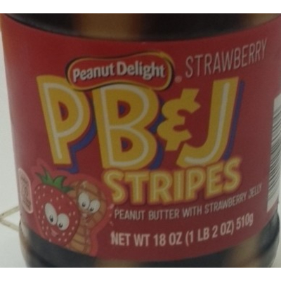 PB & J Stripes, Peanut Butter with Strawberry Jelly
