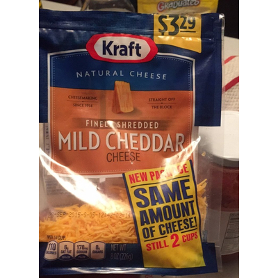 Shredded Cheese, Mild Cheddar