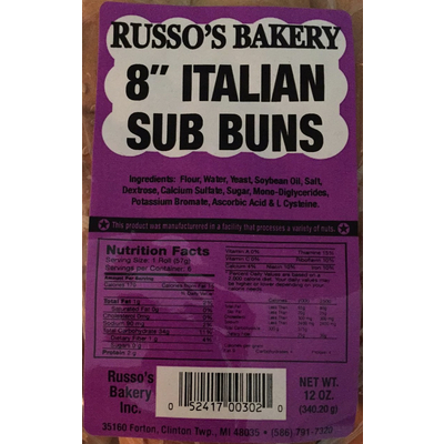 8" Italian Sub Buns