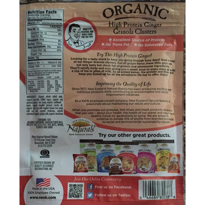 Organic High Protein Ginger Granola Clusters