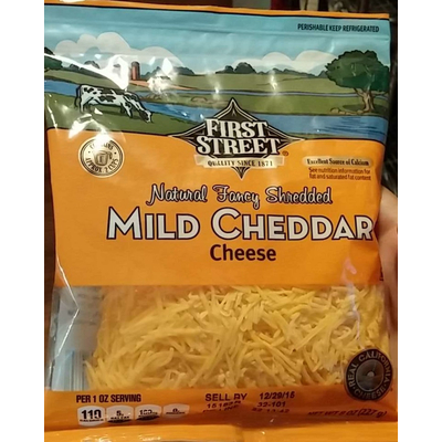 Cheese, Mild Cheddar, Shredded
