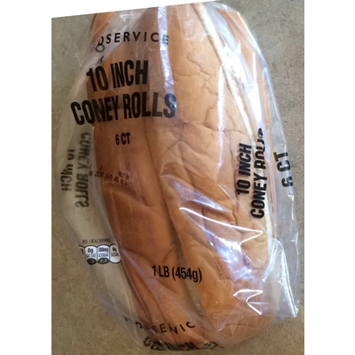 Bread, 10 Inch Coney Rolls