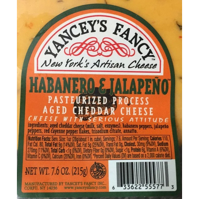 Aged Cheddar Cheese, Habanero & Jalapeno