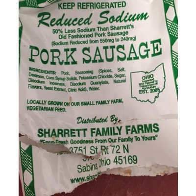 Reduced Sodium Pork Sausage