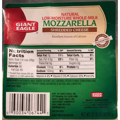 Shredded Mozzarella Cheese