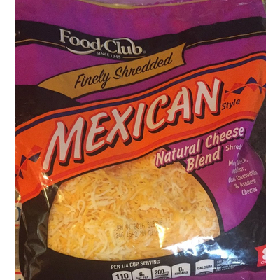 Finely Shredded Natural Cheese Blend, Mexican Style