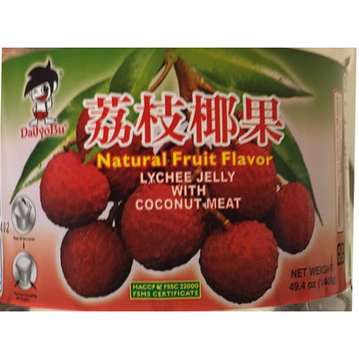Natural Fruit Flavor, Lychee Jelly with Coconut Meat