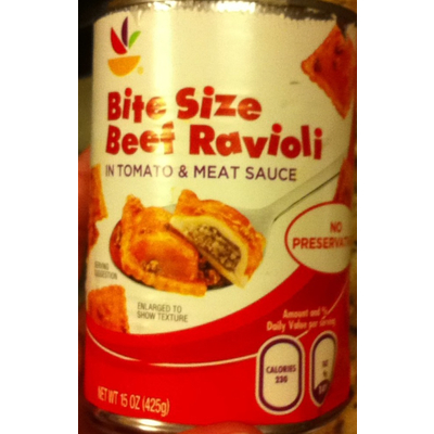 Bite Size Beef Ravioli in Tomato & Meat Sauce