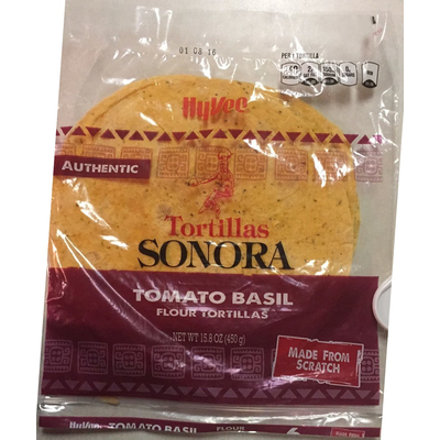 Tortillas Sonora, Tomato Basil Flour Tortillas