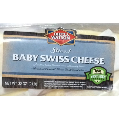 Sliced Baby Swiss Cheese
