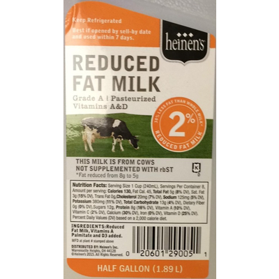 Reduced Fat Milk