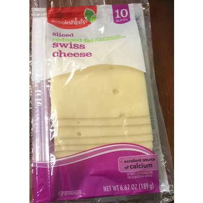 Sliced, Reduced Fat, Swiss Cheese