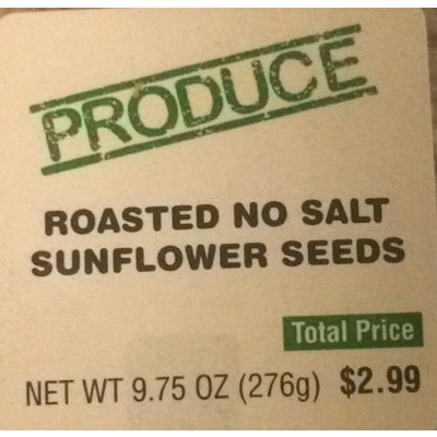 Roasted No Salt Sunflower Seeds