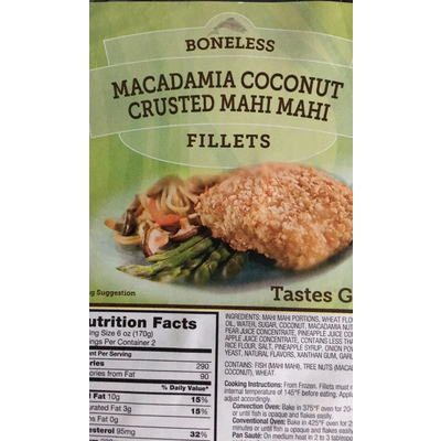 Macadamia Coconut Crusted Mahi Mahi Fillets