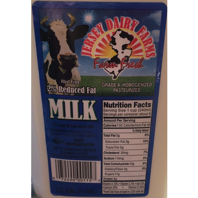 2% Reduced Fat Milk