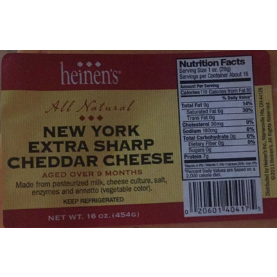 Cheddar Cheese, New York Extra Sharp