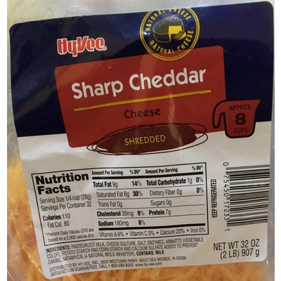 Sharp Cheddar Cheese, Shredded
