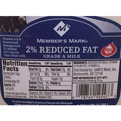 Reduced Fat Milk