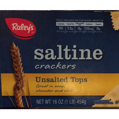 Saltine Crackers, Unsalted Tops