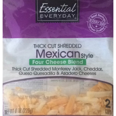 Shredded Cheese, Mexican Style Four Cheese Blend