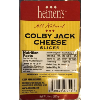 Colby Jack Cheese Slices