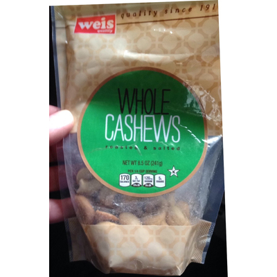 Whole Cashews, Roasted & Salted