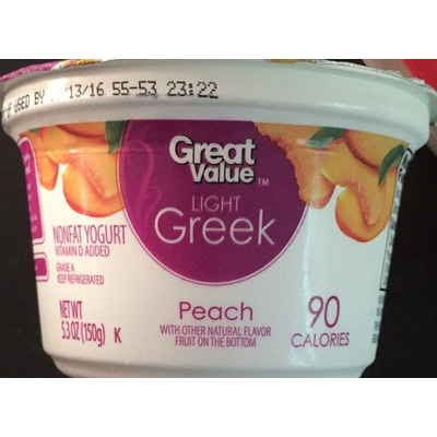 Light Greek Peach Nonfat Yogurt