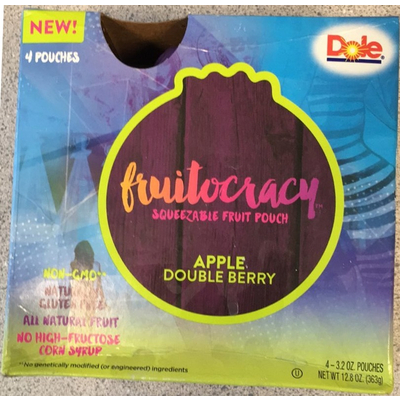 Fruitocracy Squeezable Fruit Pouch Apple Double Berry