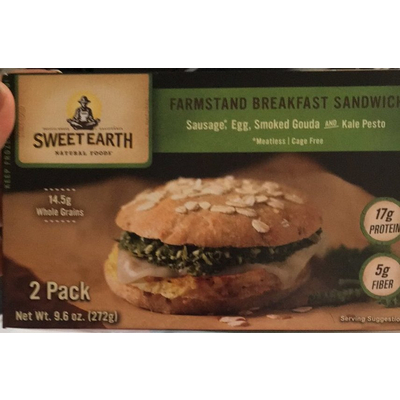 Farmstand Breakfast Sandwich, Sausage, Egg, Smoked Gouda and Kale Pesto