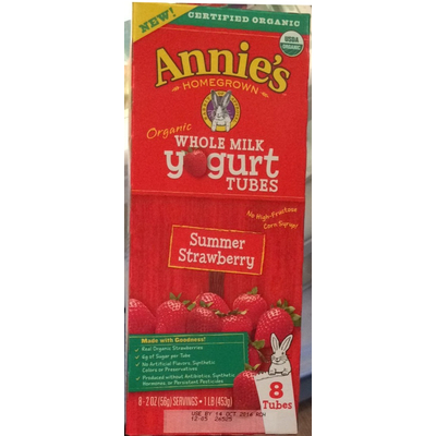 Organic Whole Milk Yogurt Tubes, Summer Strawberry