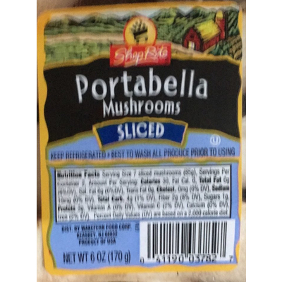 Portabella Mushrooms, Sliced