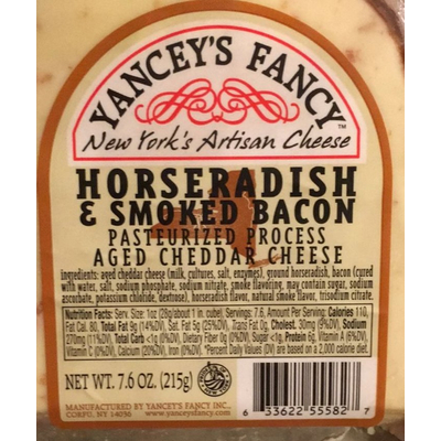 Aged Cheddar Cheese, Horseradish & Smoked Bacon