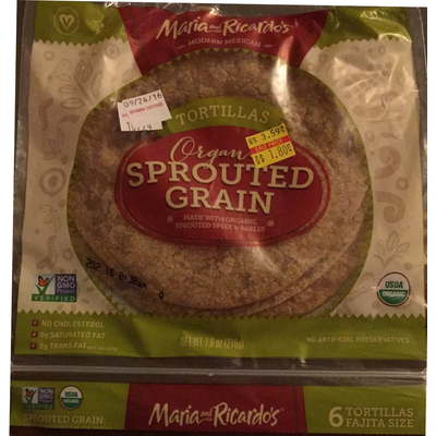 Tortillas, Organic Sprouted Grain