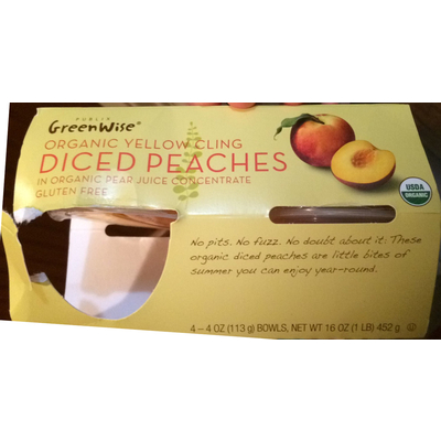 Organic Yellow Cling Diced Peaches, Gluten Free